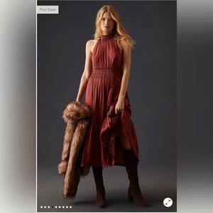 NWT By Anthropologie Tiered Halter Dress